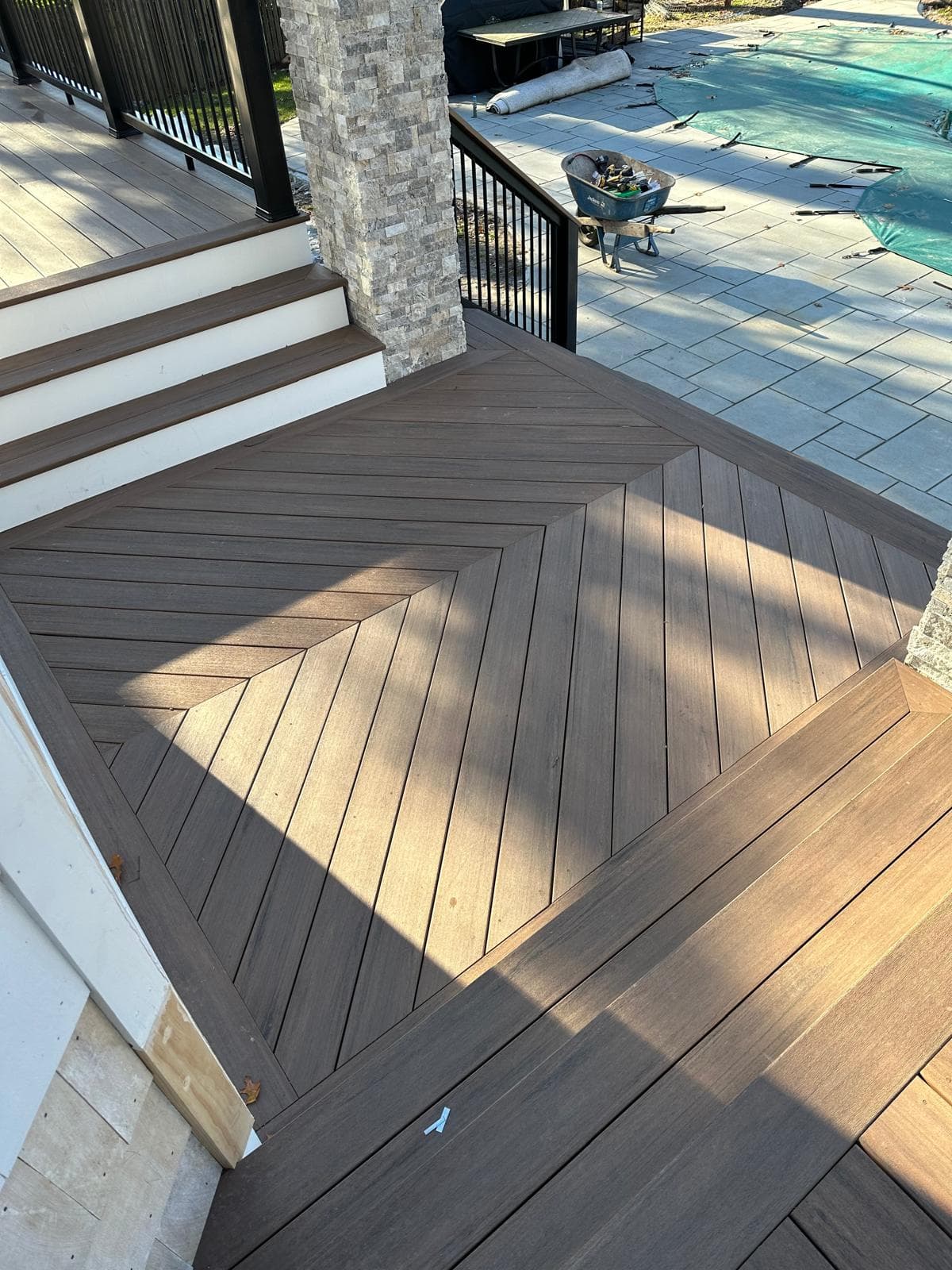 Custom deck with railing