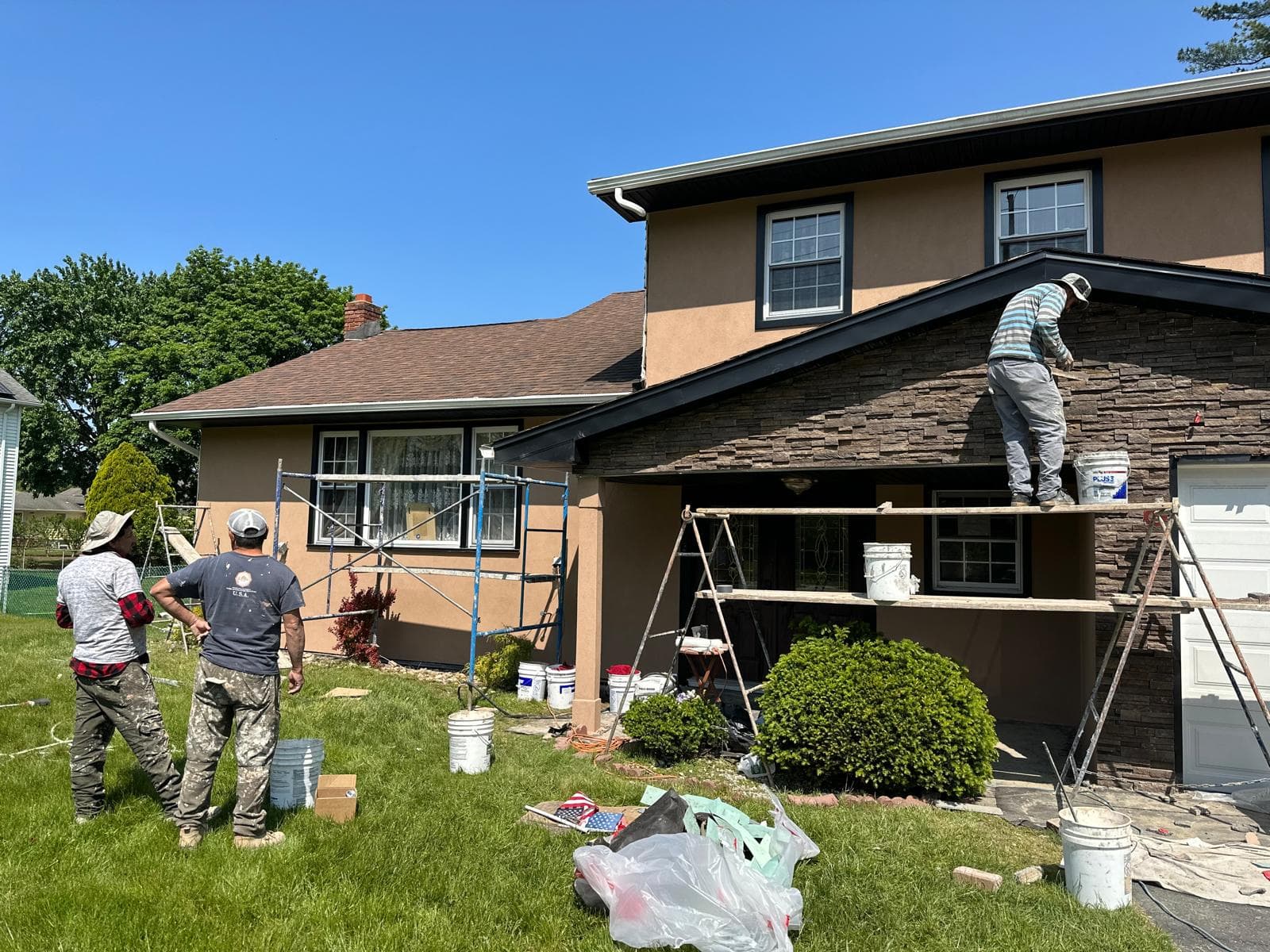 Exterior brick work in progress